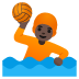 🤽🏿 person playing water polo: dark skin tone display on Google